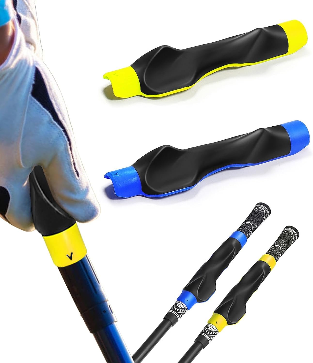 2 Pcs Golf Grip Trainer, Golf Training Aid Right Hand, Lightweight Golf Swing Trainer, Grip Trainer Golf Club to Help Train Correct Hand Position