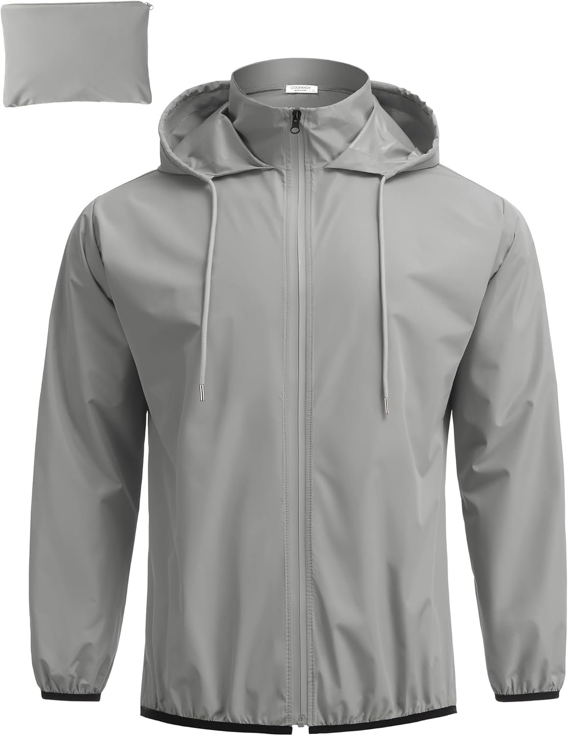 COOFANDY Men’s Light Rain Jacket with Hood Packable Waterproof Raincoat Golf Rain Gear Travel Hiking Windbreaker