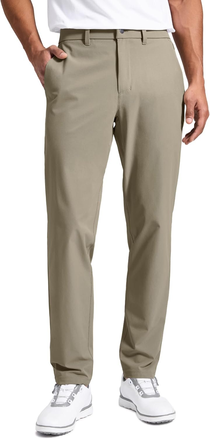 CRZ YOGA Breeze Comfy Golf Pants for Men – 30”/32″ Lightweight Quick Dry Casual Athletic Work Dress Trousers with Pockets