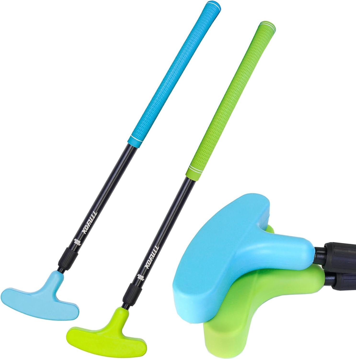 KOFULL 2 Pack Golf Putters for Men and Women Two Way Mini Golf Putter Adjustable Length Kids Putter for Right or Left Handed Suitable for Children, Teenagers, Adults