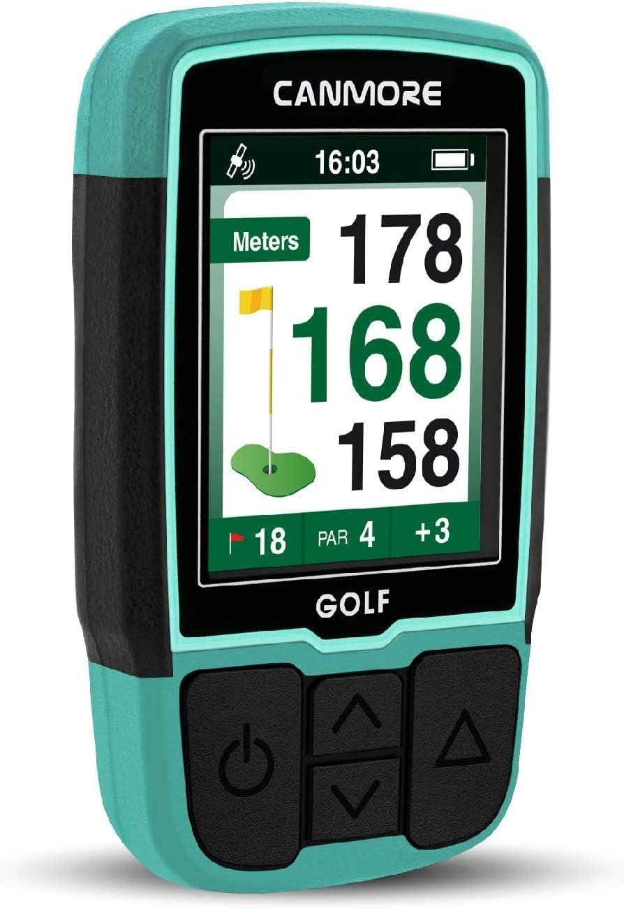 CANMORE HG200 Golf GPS – (Turquoise) Water Resistant Full Color Display with 41,000+ Essential Golf Course Data and Score Sheet – Free Courses Worldwide