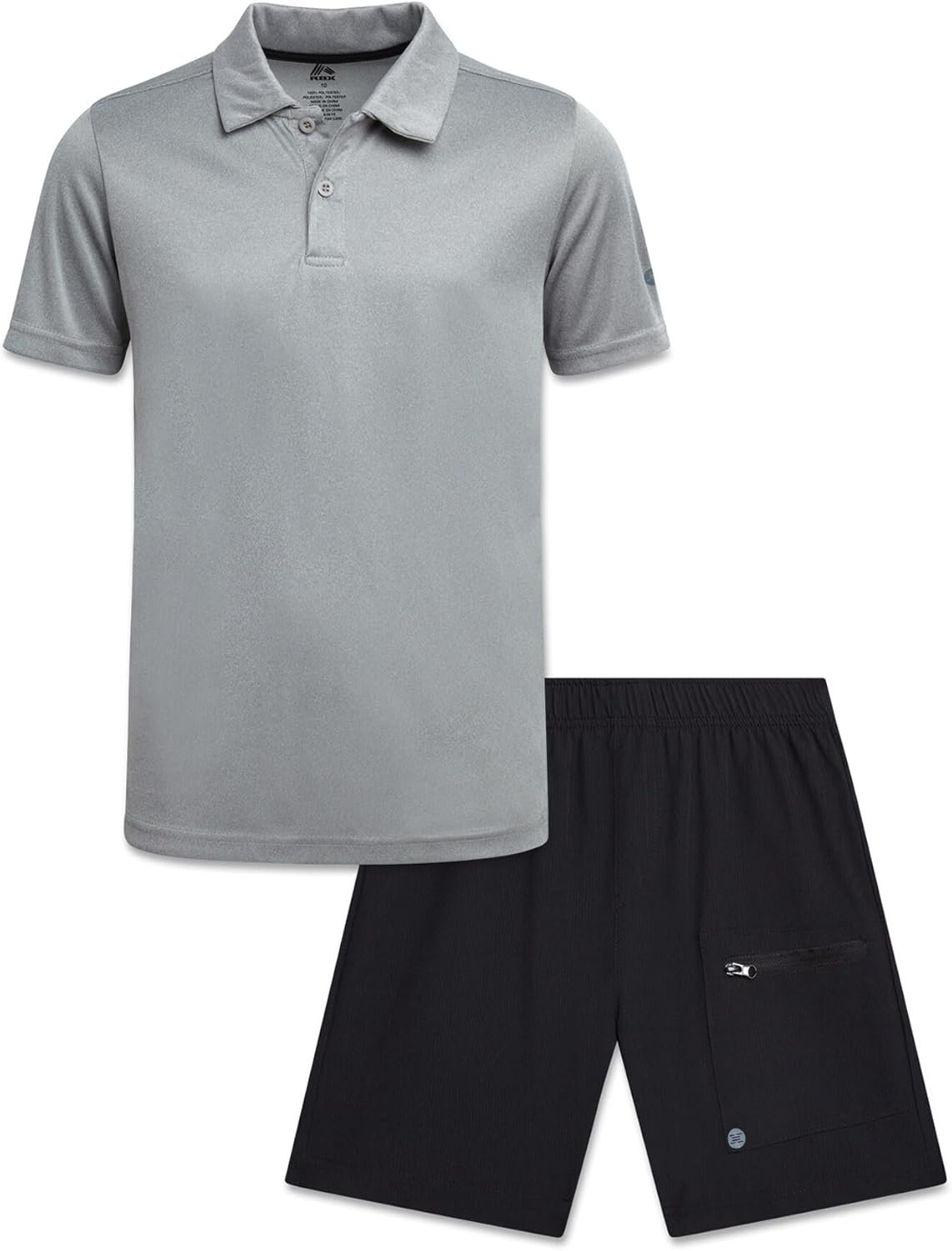 RBX Boys Short Set – 2 Piece Moisture Wicking Lightweight Stretch Performance Golf Polo Shirt and Woven Shorts for Boys