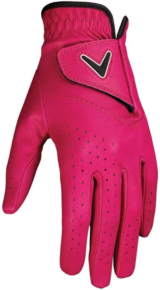 Callaway Golf Opti Color Glove (Worn on Left Hand, Ladies, Small, Pink)