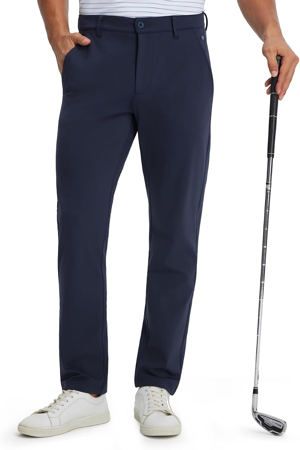 M MAELREG Fleece Lined Mens Golf Pants Cold Weather Winter Warm-up Thermal Insulated Stretch Slim Fit Dress Pant