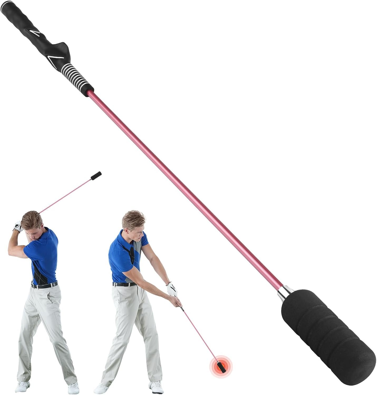 Golf Swing Trainer- Golf Grip and Tempo Trainer, Warm up Click Stick Golf Training Aid, Golf Speed Trainer, Rhythm Correction for Tempo & Wrist Angle, Portable Training Aid for Beginners to Pros