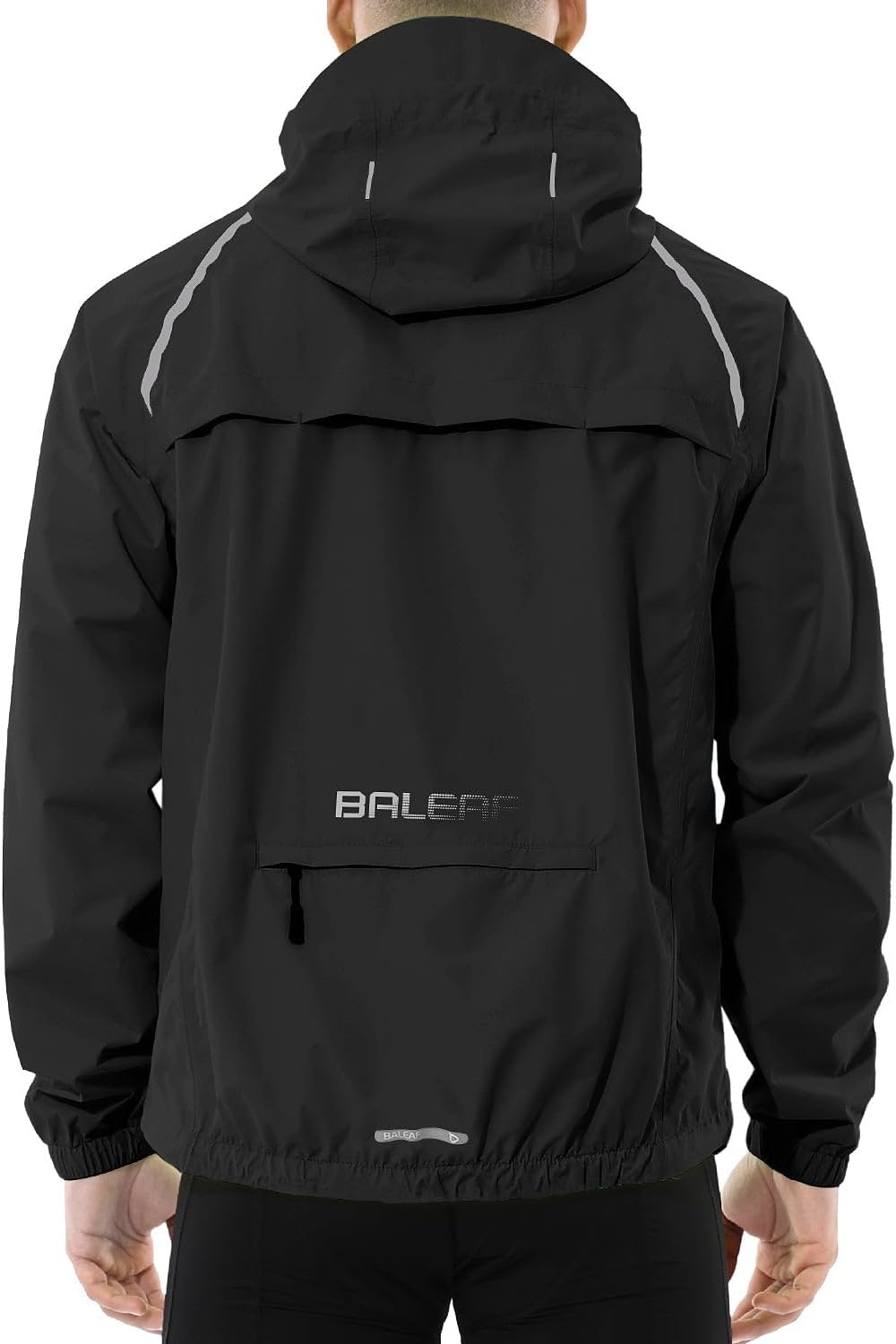 baleaf Men’s Rain Jacket Waterproof Windbreaker Raincoat Running Cycling Hiking Gear Hood Lightweight Reflective Packable