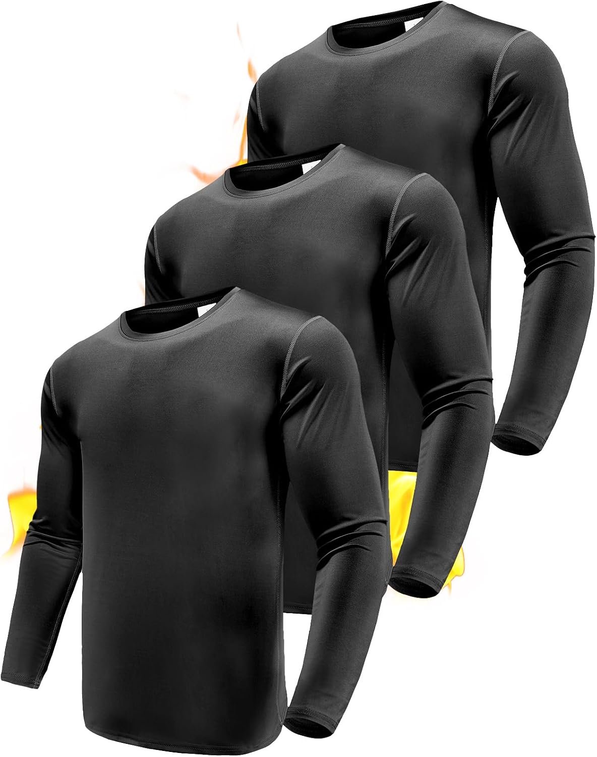 Men’s 1, 3 or 5 Pack Performance Long Sleeve T-Shirts, UPF 50+ Sun Protection Shirts, Athletic Gym Workout Shirts for Running