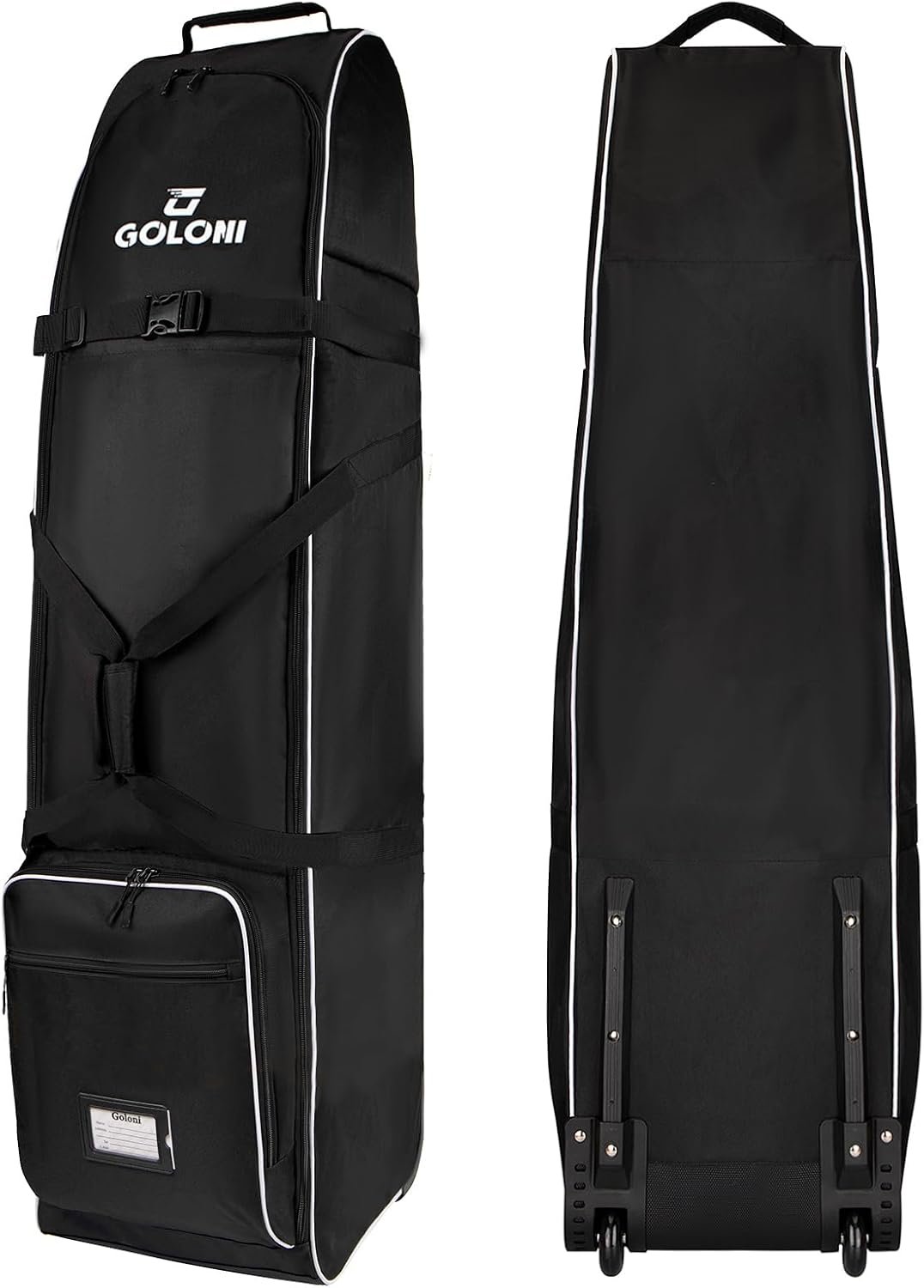 Goloni Golf Travel Bag with Wheels for Airlines, Heavy Duty Golf Club Travel Case, Water Resistant Golf Bag Cover for Air Travel, Portable Foldable Golf Luggage for Men Women