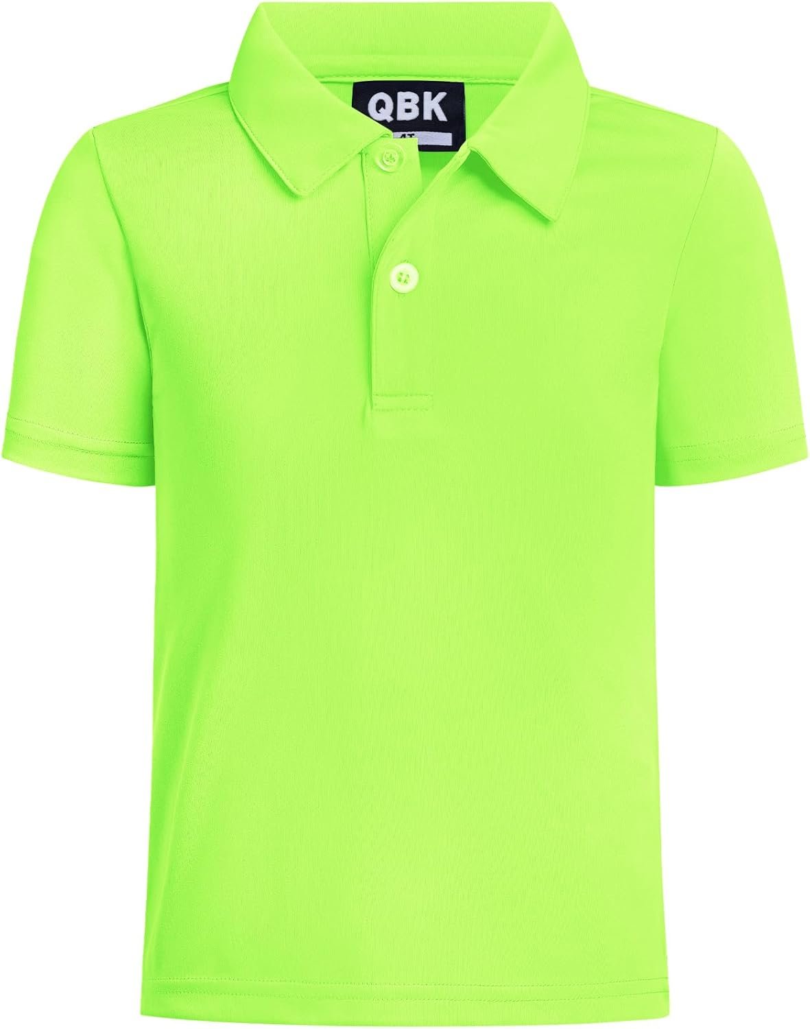 QBK Toddler to Youth Boys’ Performance Polo Kids Collared Golf Shirt School Uniform
