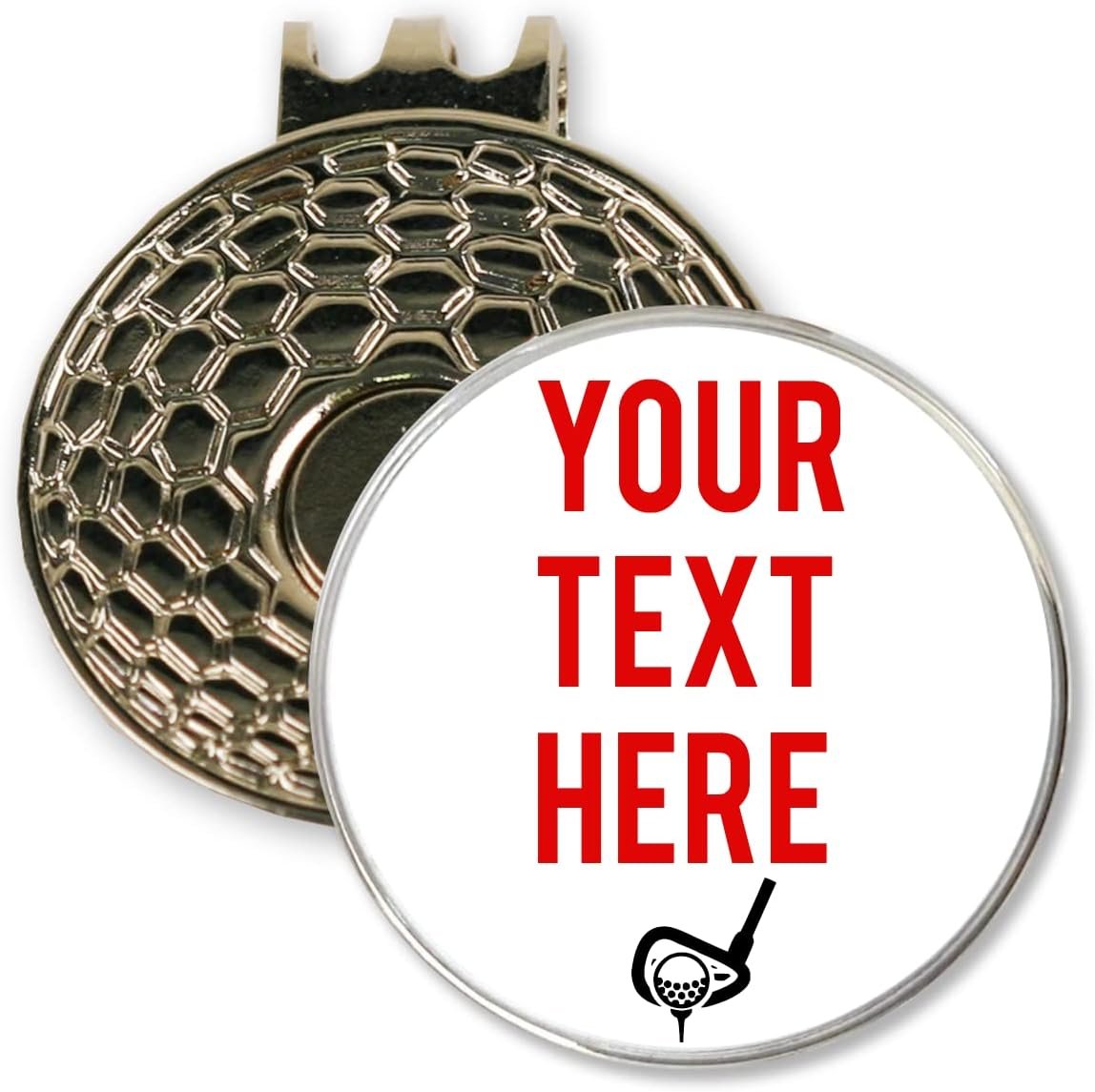 DA VINCI 1 inch Metal Golf Ball Marker with Magnetic Hat Clip, Personalized with Your Custom Text, Great Gift for Golfers
