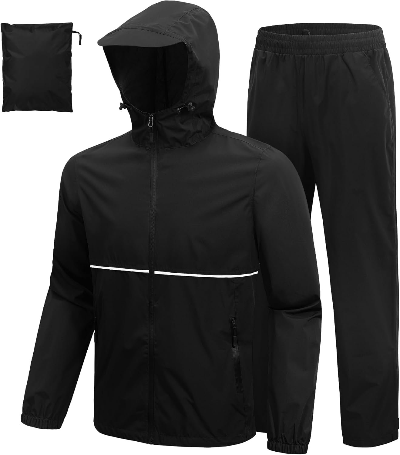 SWISSWELL Rain Suit Waterproof Jacket and Pants 2 Pieces Men Women Rain Gear Breathable Lightweight Packable