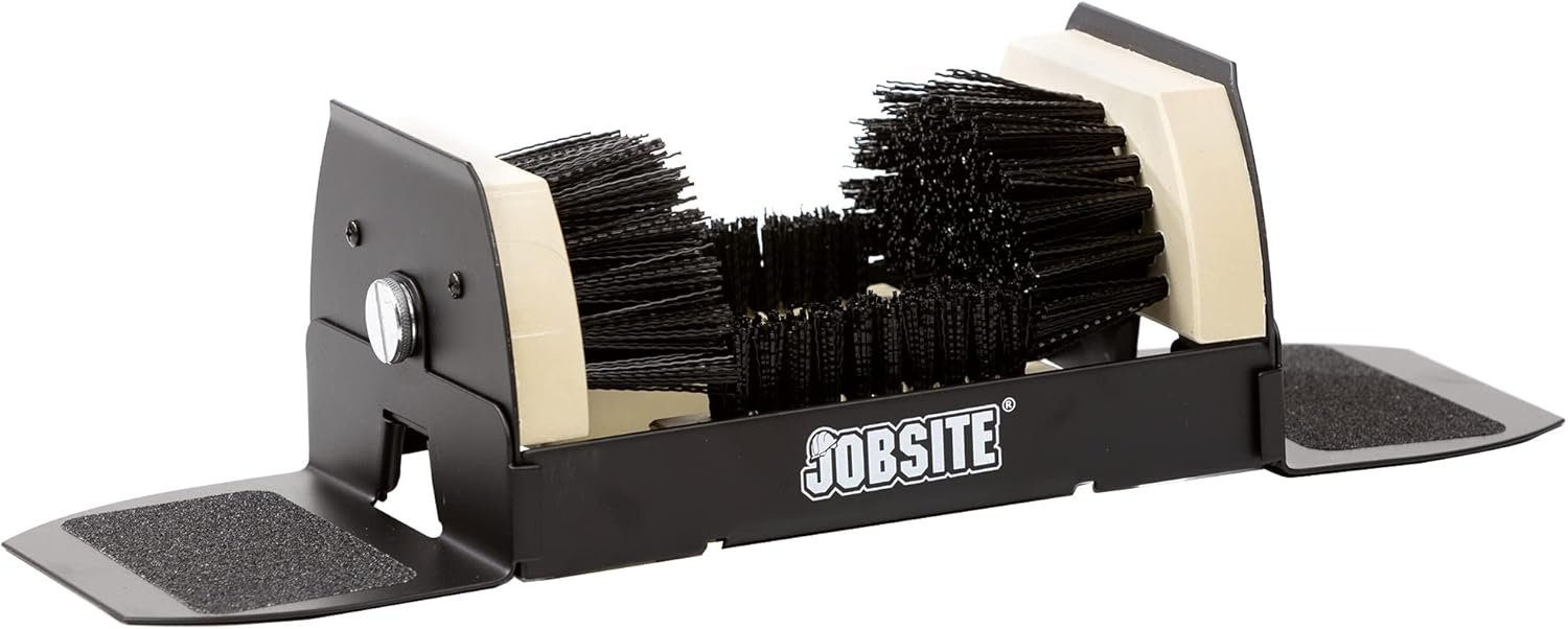 Jobsite Boot Scrubber – Outdoor Shoe Scraper Cleaner Brush – Extra Wide