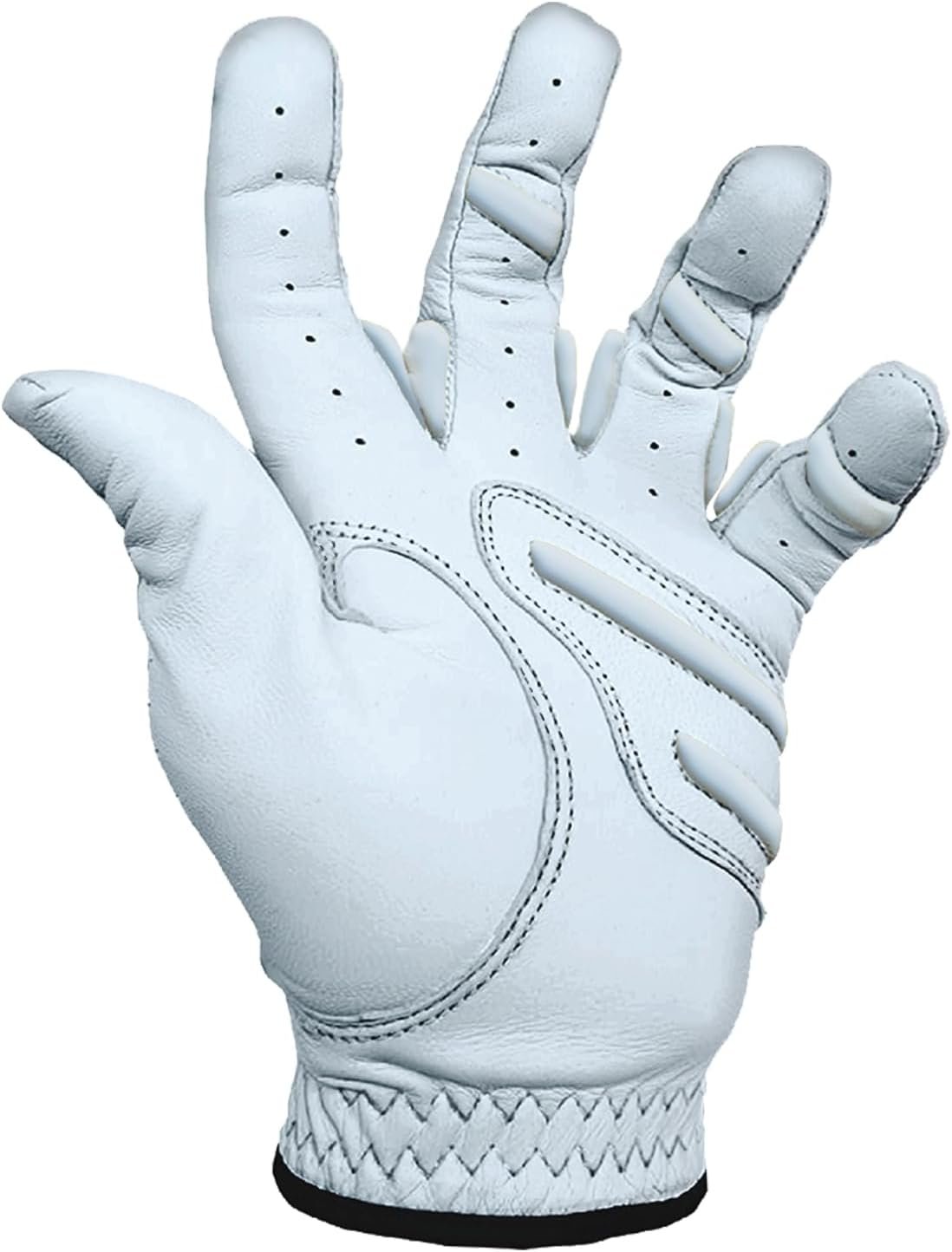 MONKEY GRIP Golf Glove Bearing Capacity Non Slip No Slice pad Premium Leather Power Pad Left Hand, MAN-Small, White