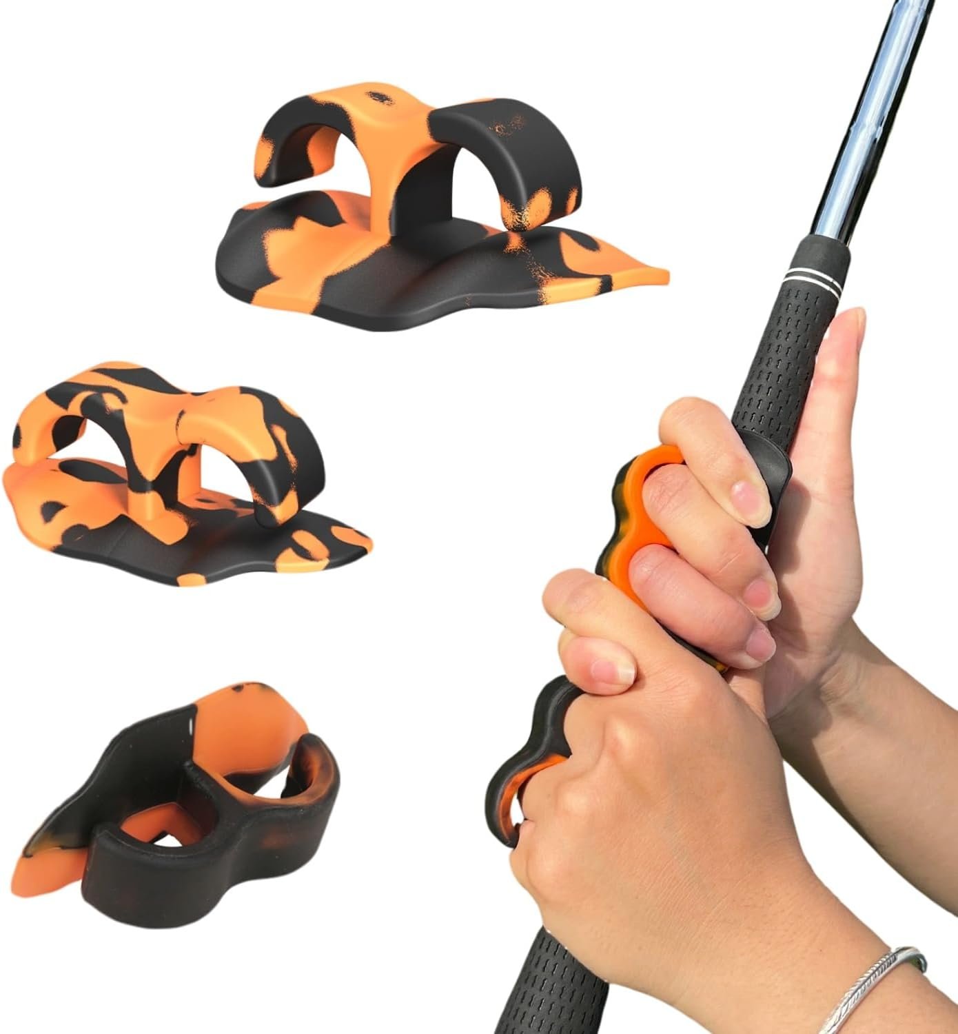Golf Grip Trainer – Silicone Swing Posture Corrector & Grip Training Aid, Portable Hand Positioning Tool for Improving Swing Control and Accuracy, Suitable for Left and Right Handed Golfers