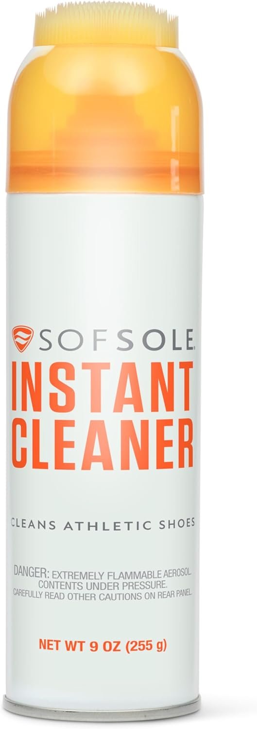 SOFSOLE Instant Cleaner 5 oz or 9 oz – Deep Cleaning Foaming Action Lifts Dirt & Debris from Toughest Fabrics & Materials – Scrub Top Applicator – Refreshing Scent – Athletic Shoes & Footwear
