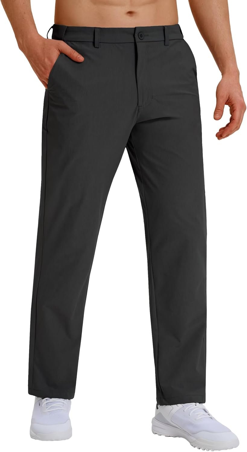 CNBQDD Mens Dress Pants Golf Slacks Stretch Waist Lightweight Casual Work Dress Slacks with 4 Pockets