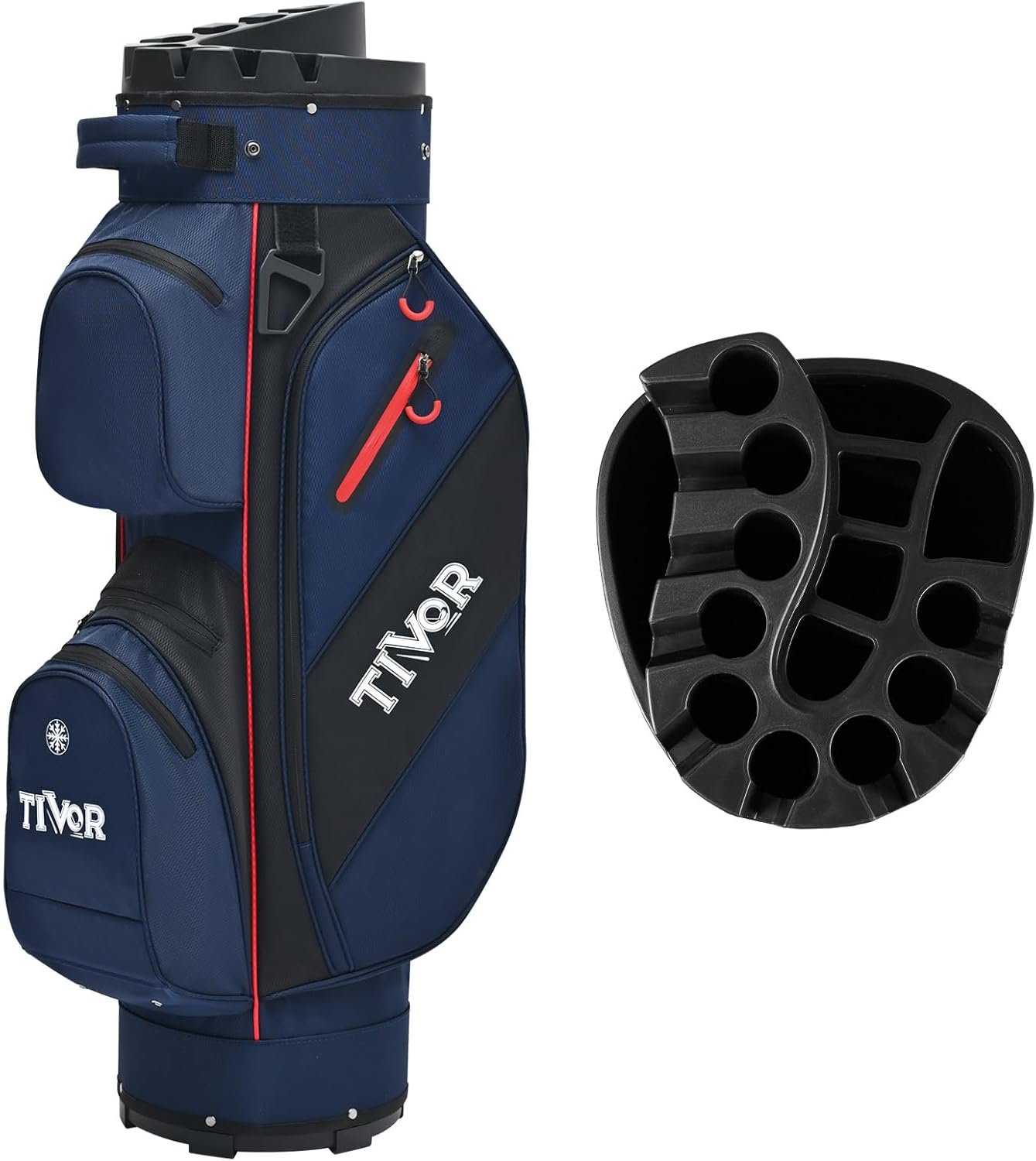 TIVOR 2026 T-Lock Golf Cart Bag-15-Way Full-Length Dividers,9 Pockets, Easy-Access Handle & Ergonomic Straps | Perfect for Cart & Walking, Includes Rain Cover