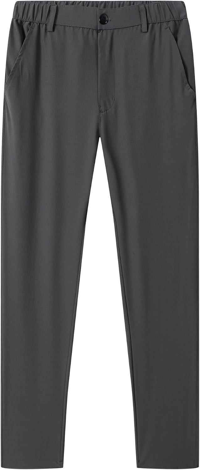 Boys Golf Pants Work Dress Pants Lightweight Quick Dry Casual Pull-on School Uniform Pants