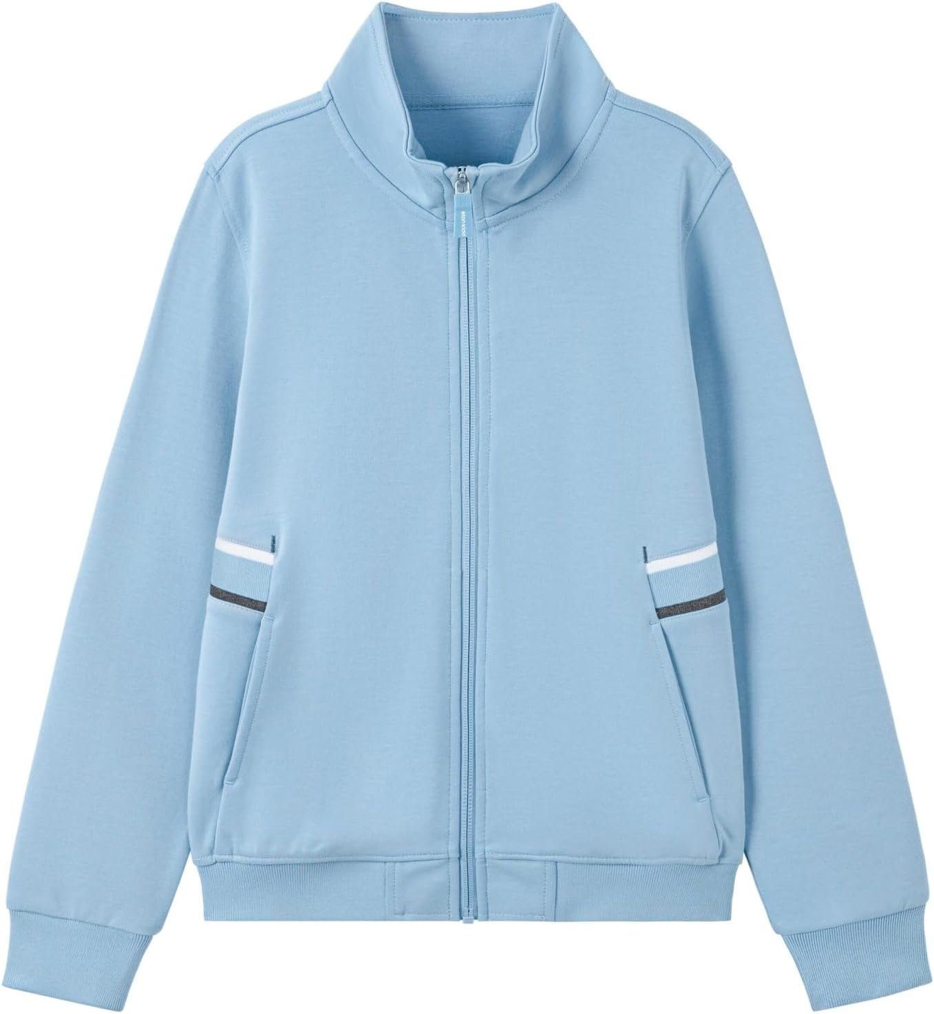 eton kidd Unisex Youth Sports Zip-Up Jacket with Stand Collar Ribbing Contrast Ribbed Stitching