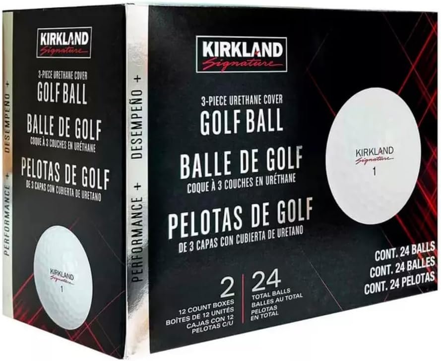Kirkland Signature V3.0#1654518 Performance Plus 3-Piece Urethane Covered Golf Ball (2 Dozen, 24 Balls)