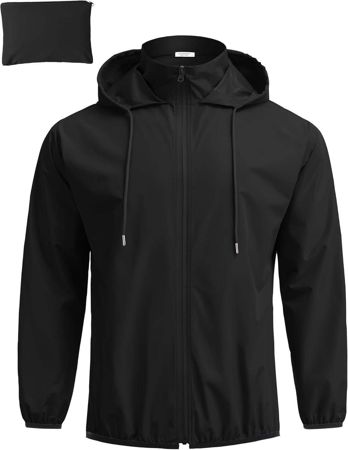 COOFANDY Men’s Light Rain Jacket with Hood Packable Waterproof Raincoat Golf Rain Gear Travel Hiking Windbreaker