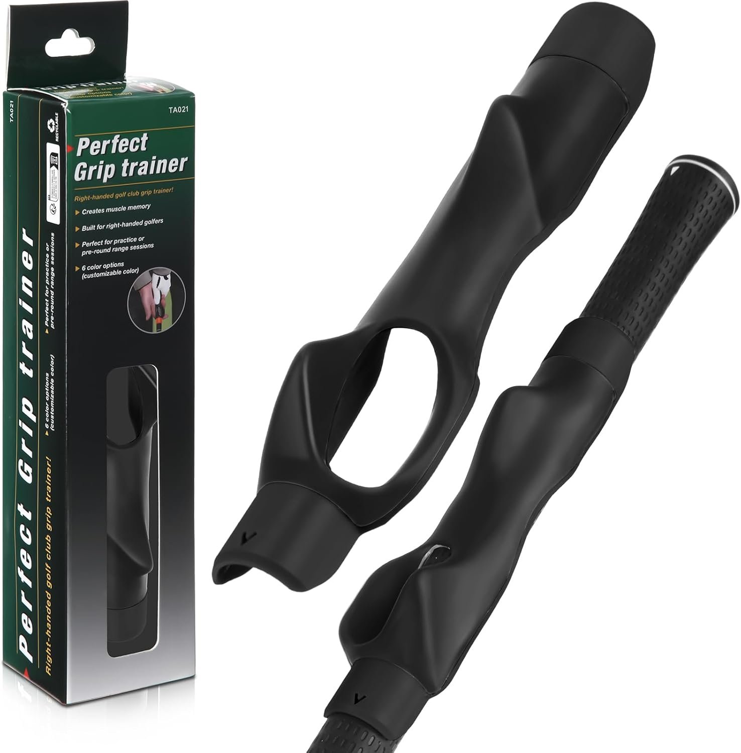 Seenelling 2 Pack Golf Grip Trainer Swing Trainer for Improving Hand Positioning Right Handed Golf Club Grip Equipment for Beginner Learn Correct Posture
