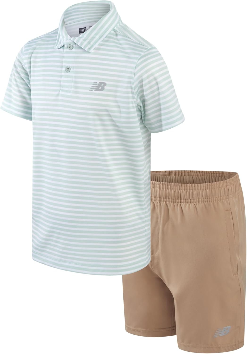 New Balance Boys Short Set – 2 Piece Short Sleeve Collared Golf Boys Polo Shirt & Athletic Shorts for Outdoor Activities