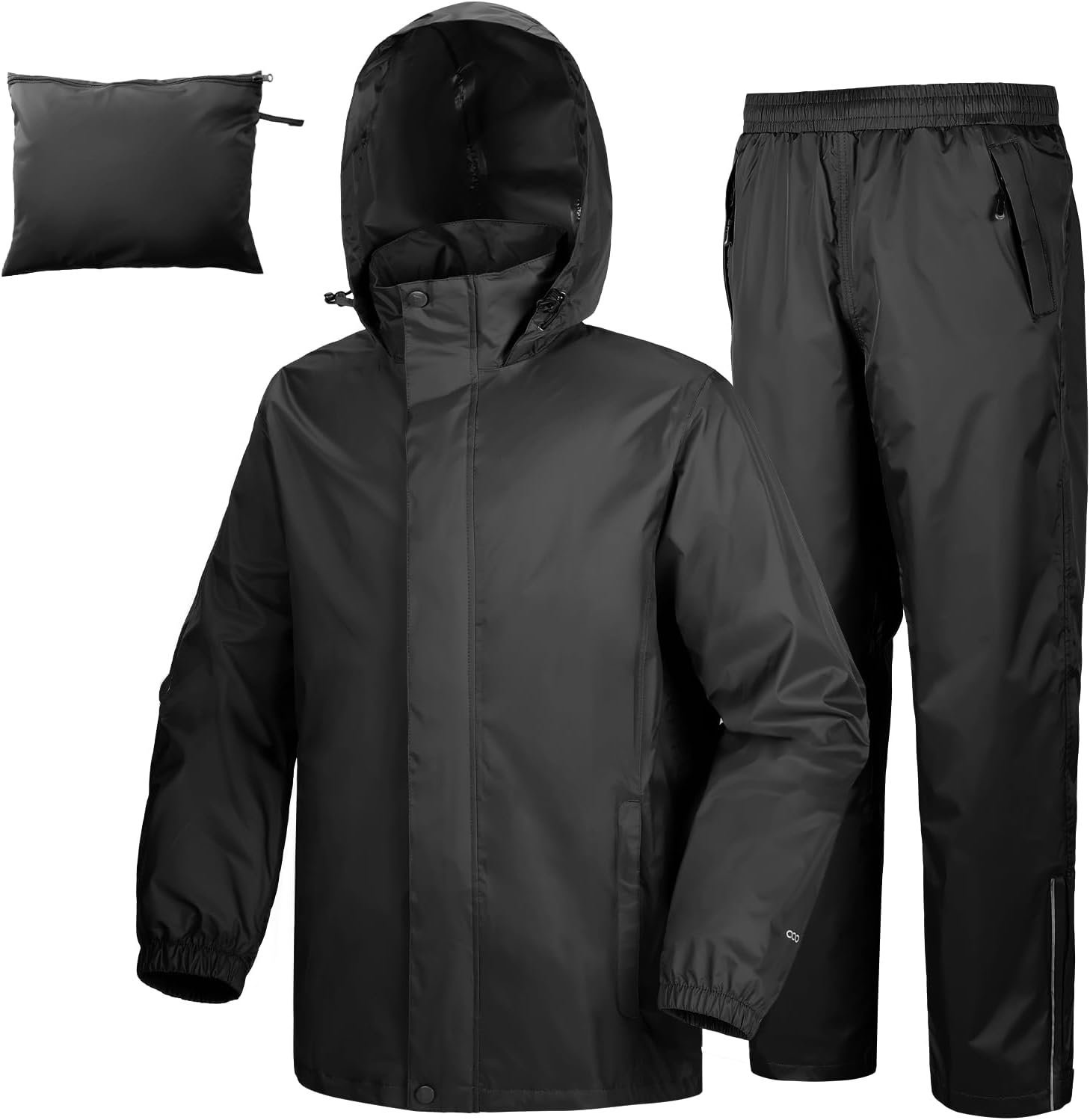 33,000ft Men’s Rain Suit Packable Waterproof Lightweight Rain Gear for Golf Hiking Cycling 2 Pieces(Rain Jackets and Pants)