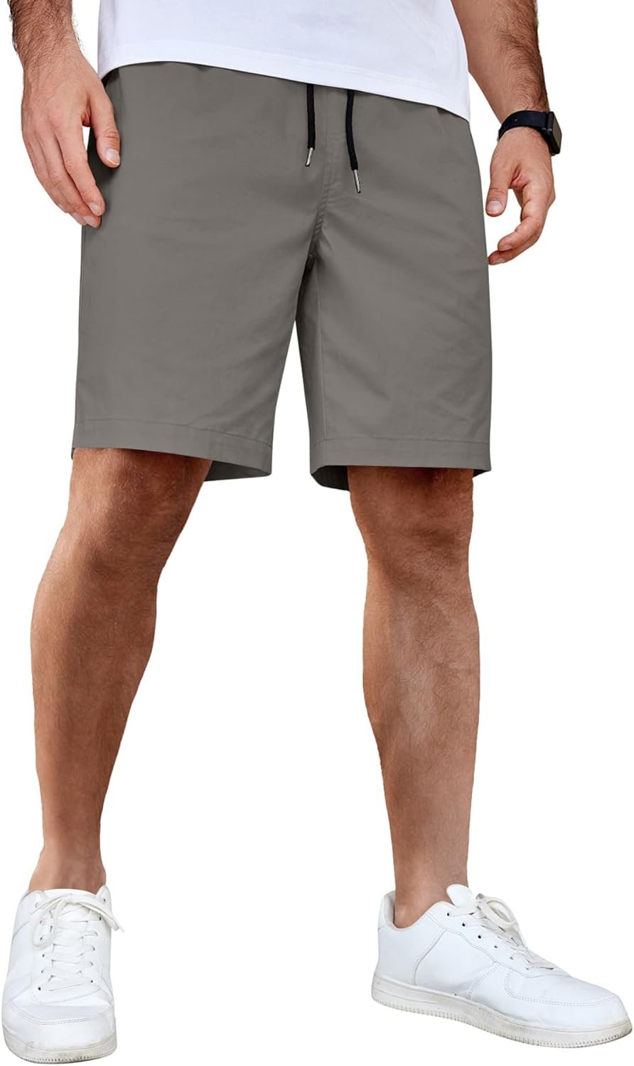 COOFANDY Men’s Casual Shorts Cotton Elastic Waist Drawstring Shorts Lightweight Summer Beach Shorts
