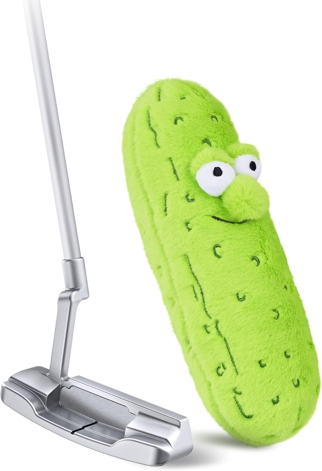 Big Teeth Big Dill Pickle Putter Cover, Plush Funny Putter Head Covers, for Blade, Half Mallet and Hybrid Club, Jar More Putts Funny Putter Cover, Drawstring Closure, You’re A Big Dill to Me