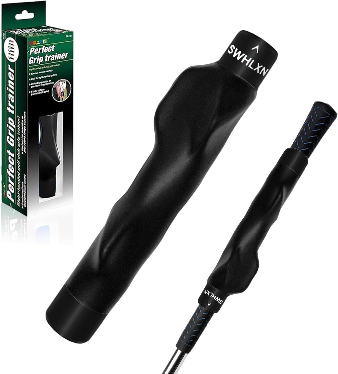 SWHLXN Golf Grip Trainer, Golf Training Aid for Hand Position Correction, Swing Technique Improvement Tool, Universal Club Accessory