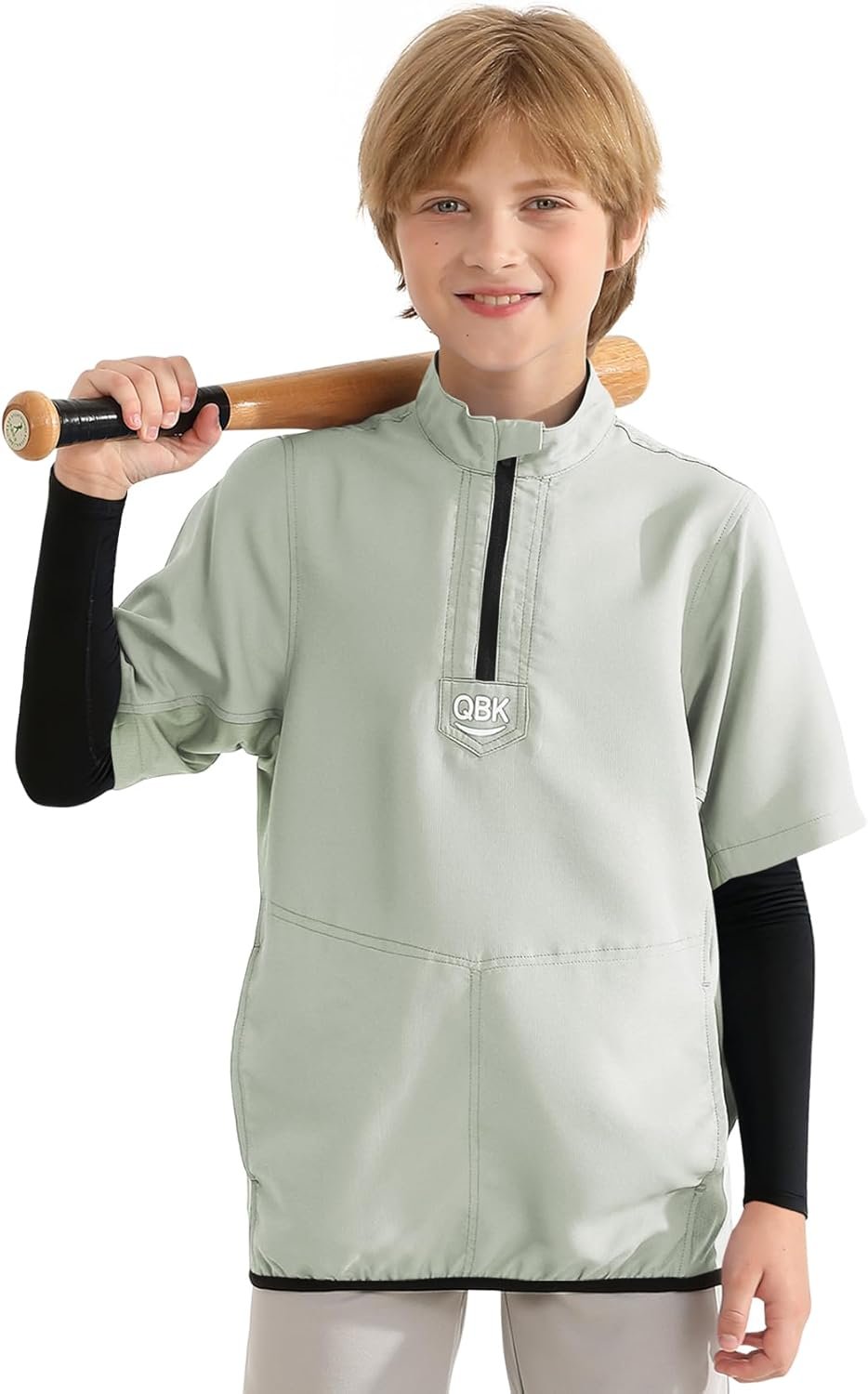 QBK 2T-17Y Toddler Baseball Cage Jacket Kids Batting Pullover Youth Windbreaker for boys and girls