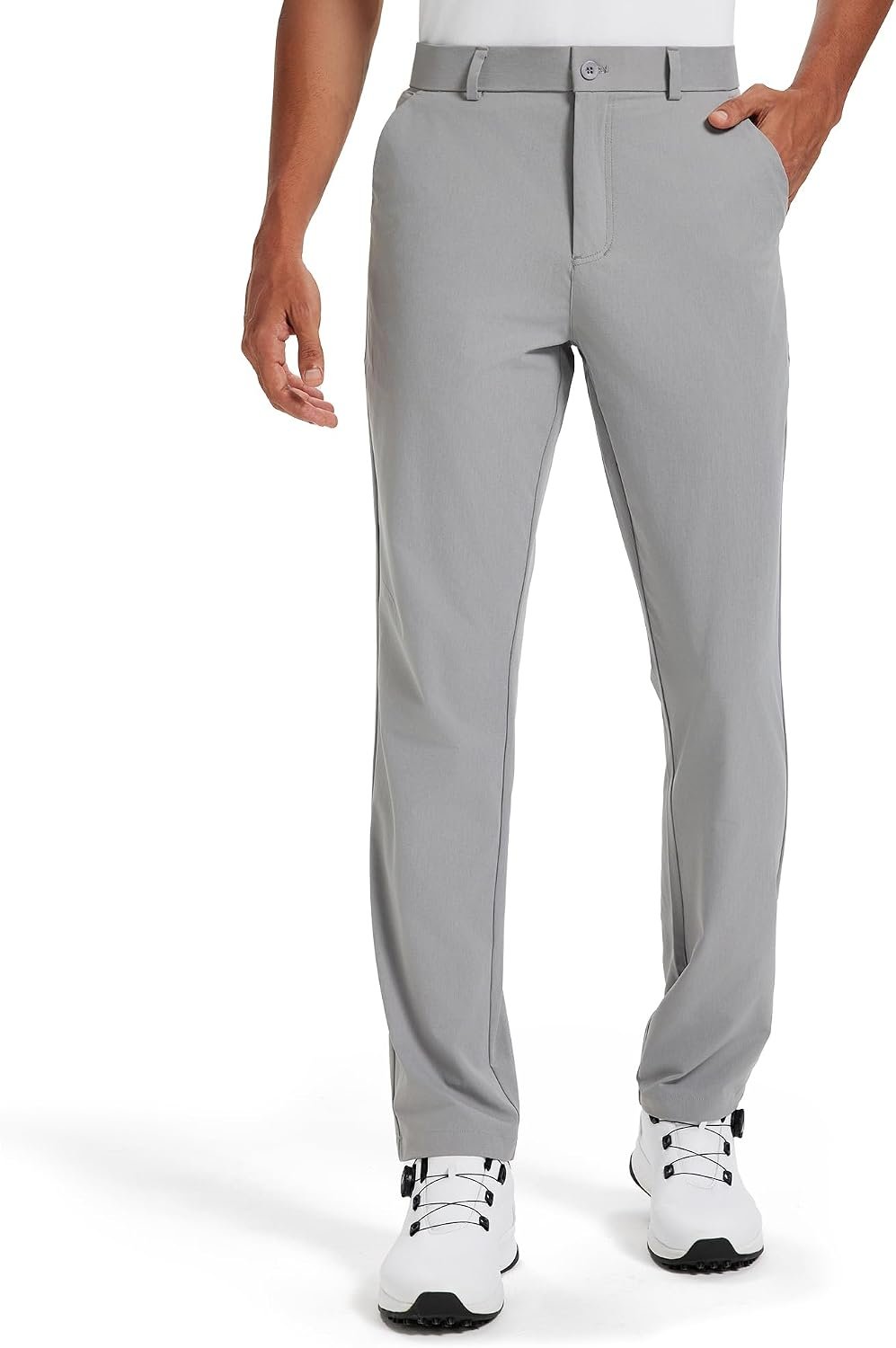 Mens Golf Pants Stretch Chinos 30″/32″/34″ Water-Resistant Quick Dry Work Dress with Pockets for Business Casual
