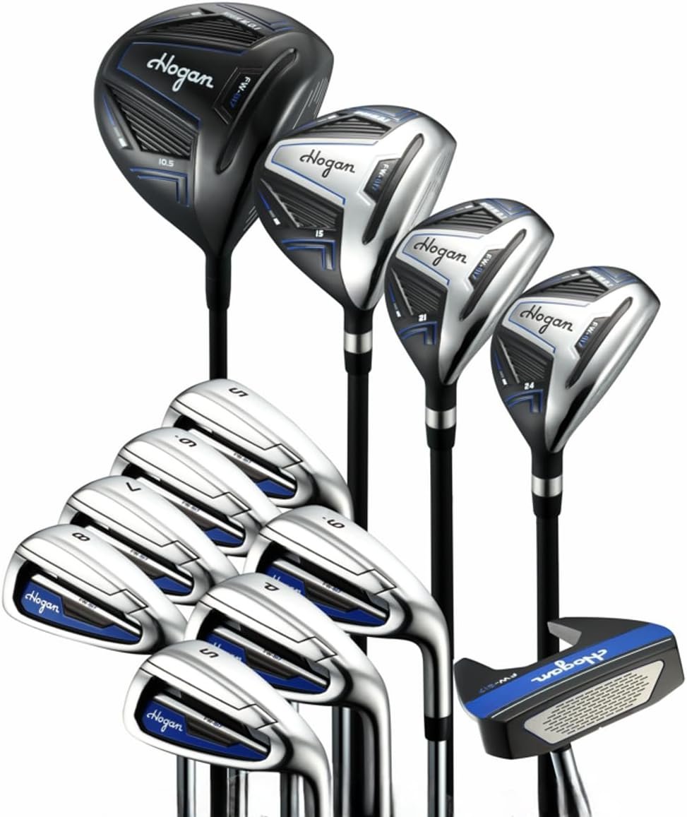 Hogan Golf FW-817 1 Inch Longer Men Right Golf Clubs Only Set, Stiff Flex