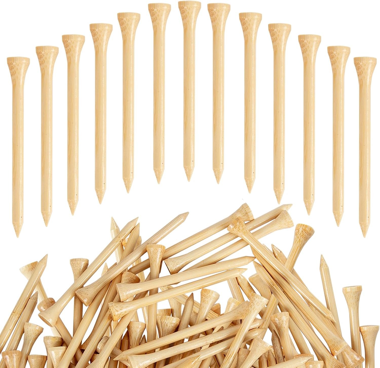 ATPEAM Bamboo Golf Tees 3-1/4” Golf Tees More Stable Reduce Side Spin and Friction (1000 pcs)