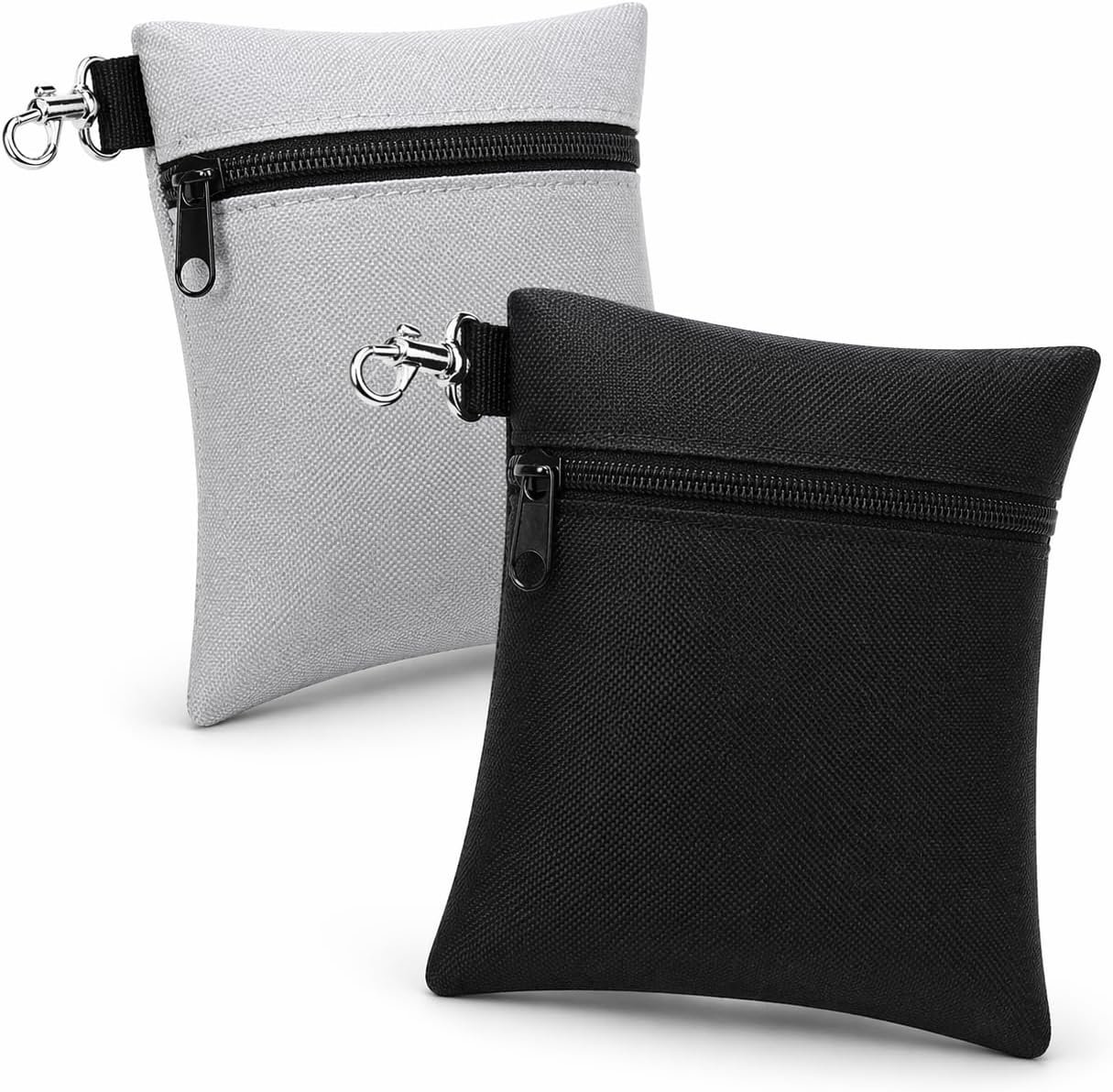Golf Tee Pouch | Pack of 2 Golf Tee Bag | 5.24 X 6.42 Inch Zipper Golf Accessory Bag with Clip | Golf Bag Accessories for Men Women Golf Gift