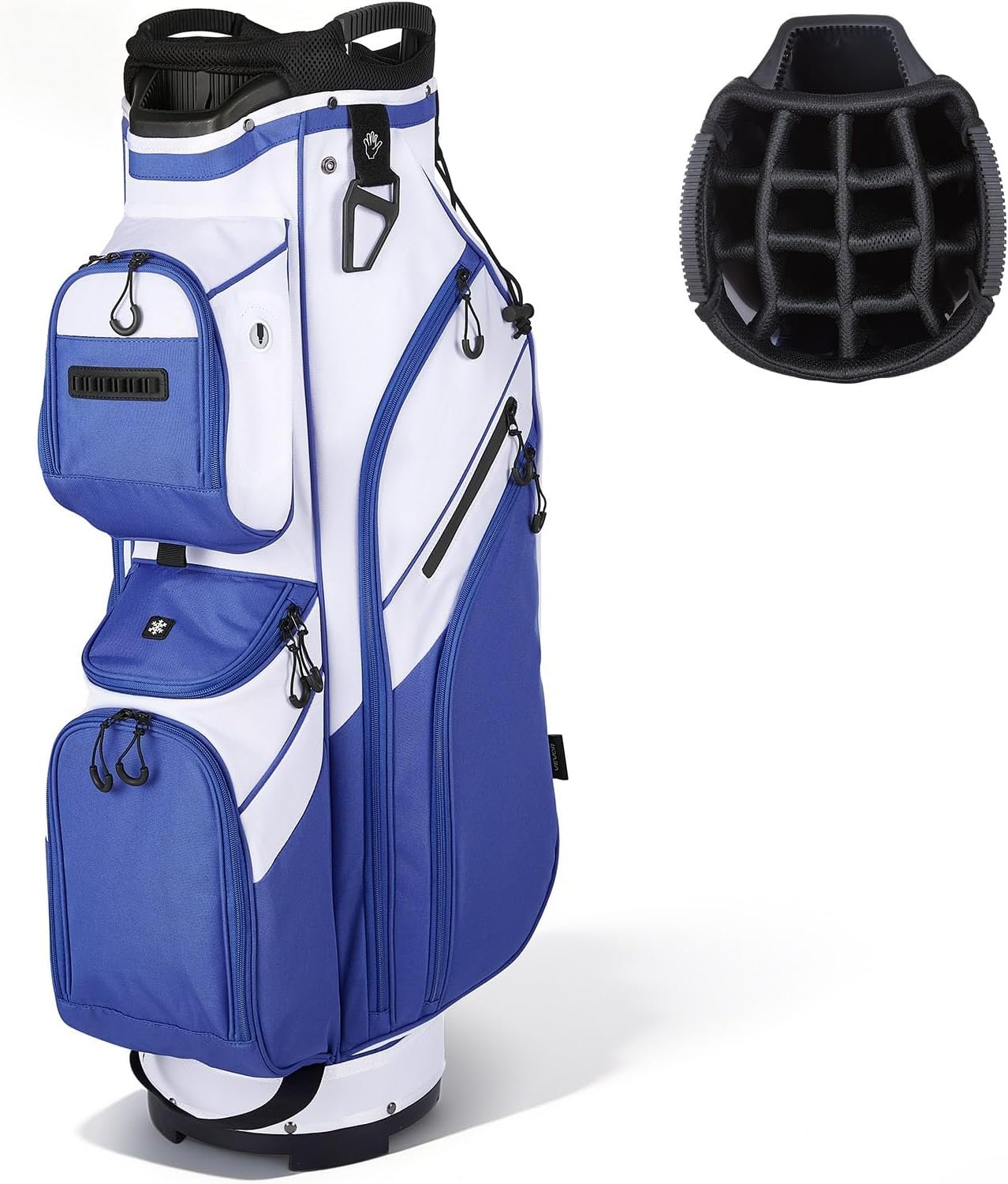 VEVOR Golf Cart Bag, 15/14/7 Way Top Divider Organizer, 2-in-1 Golf Club Bag with Full-Length Divider, Dual Shoulder Straps, Support Legs, Rain Hood, Storage Pockets, Lightweight Polyester for Men