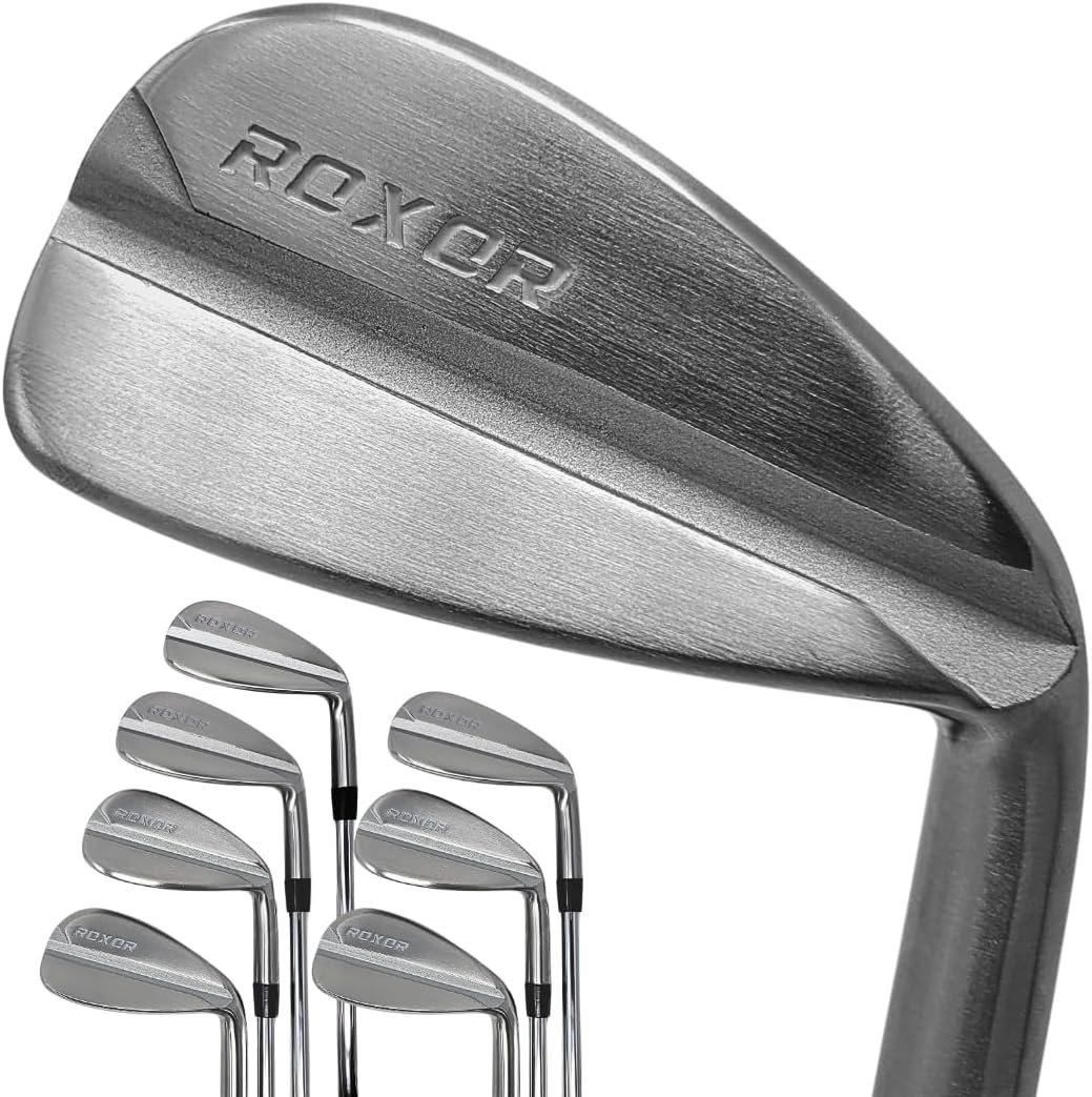 RXR – Golf Full Iron Sets for Men – Regular Flex – 4,5,6,7,8,9 Pitching Wedge – Right Handed – Steel Shaft – New Superior Golf Club Iron Set Blades – Standard Length