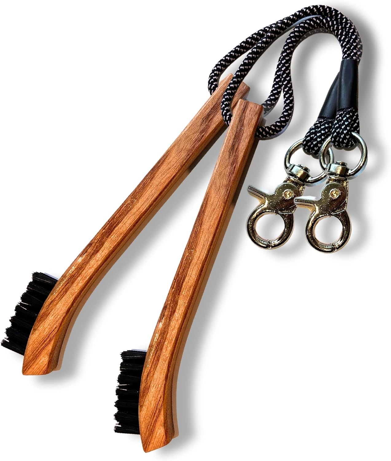 Golf Brush (2 Pack) – Cord and Clip Attachment for Bags and Carts, Club Cleaner Ideal for Woods and Irons – Golf Accesories for Men and Women