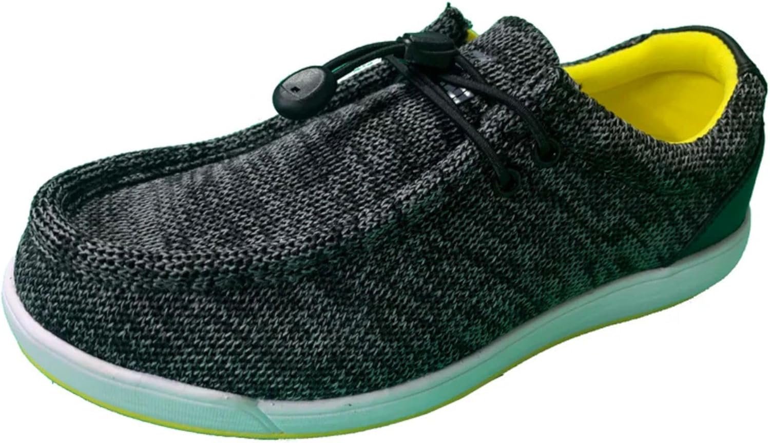 SKONI Men’s Spikeless | Slip On | Lightweight | Golf Shoe (Black/Yellow, 11.5)