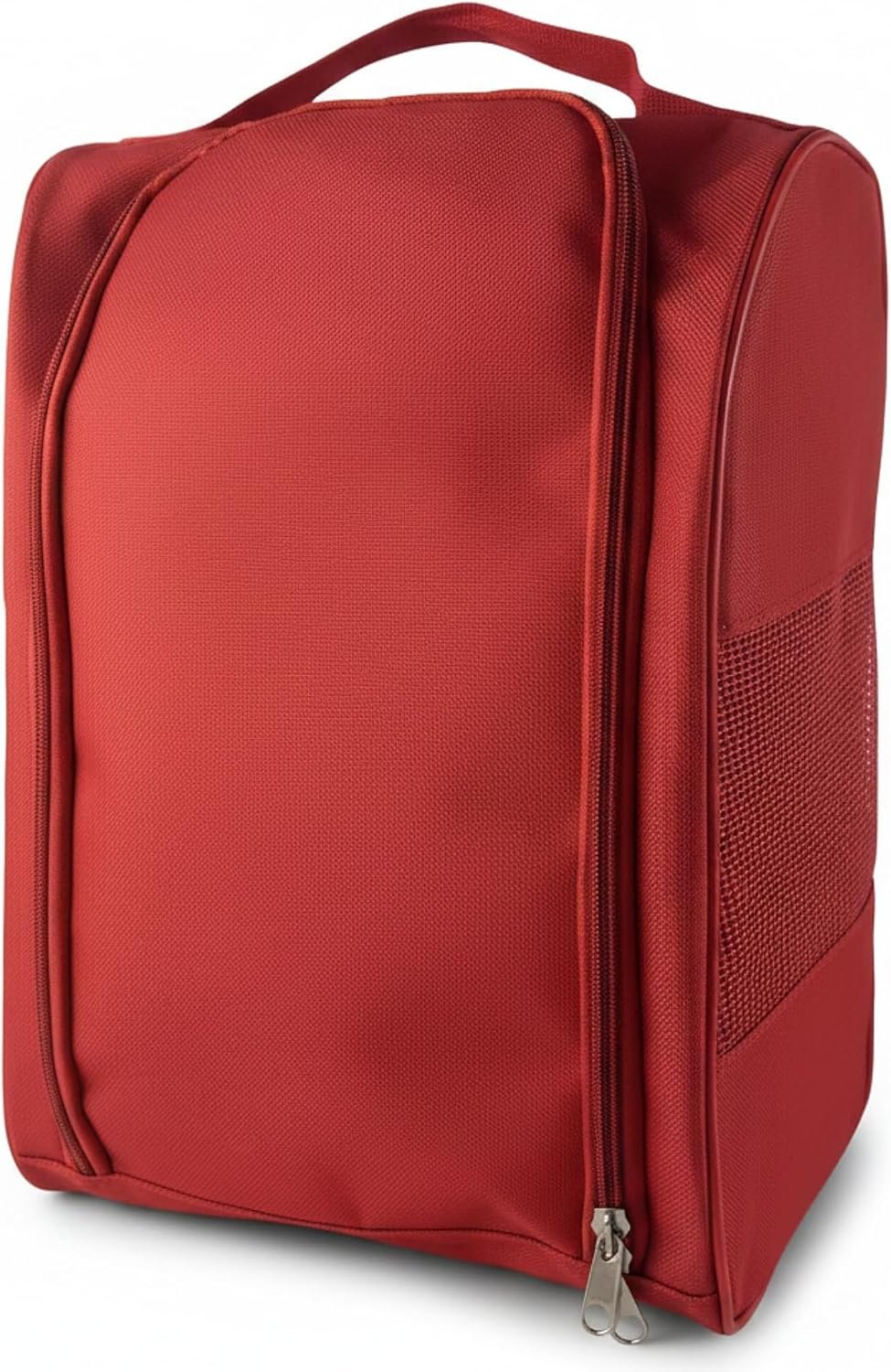 Golf Shoe Bag for Travel, Outdoor Zippered Sports Shoe Carrier Tote with Ventilation, Protective Shoe Storage Pouch for Men Women (1Pcs-Red)