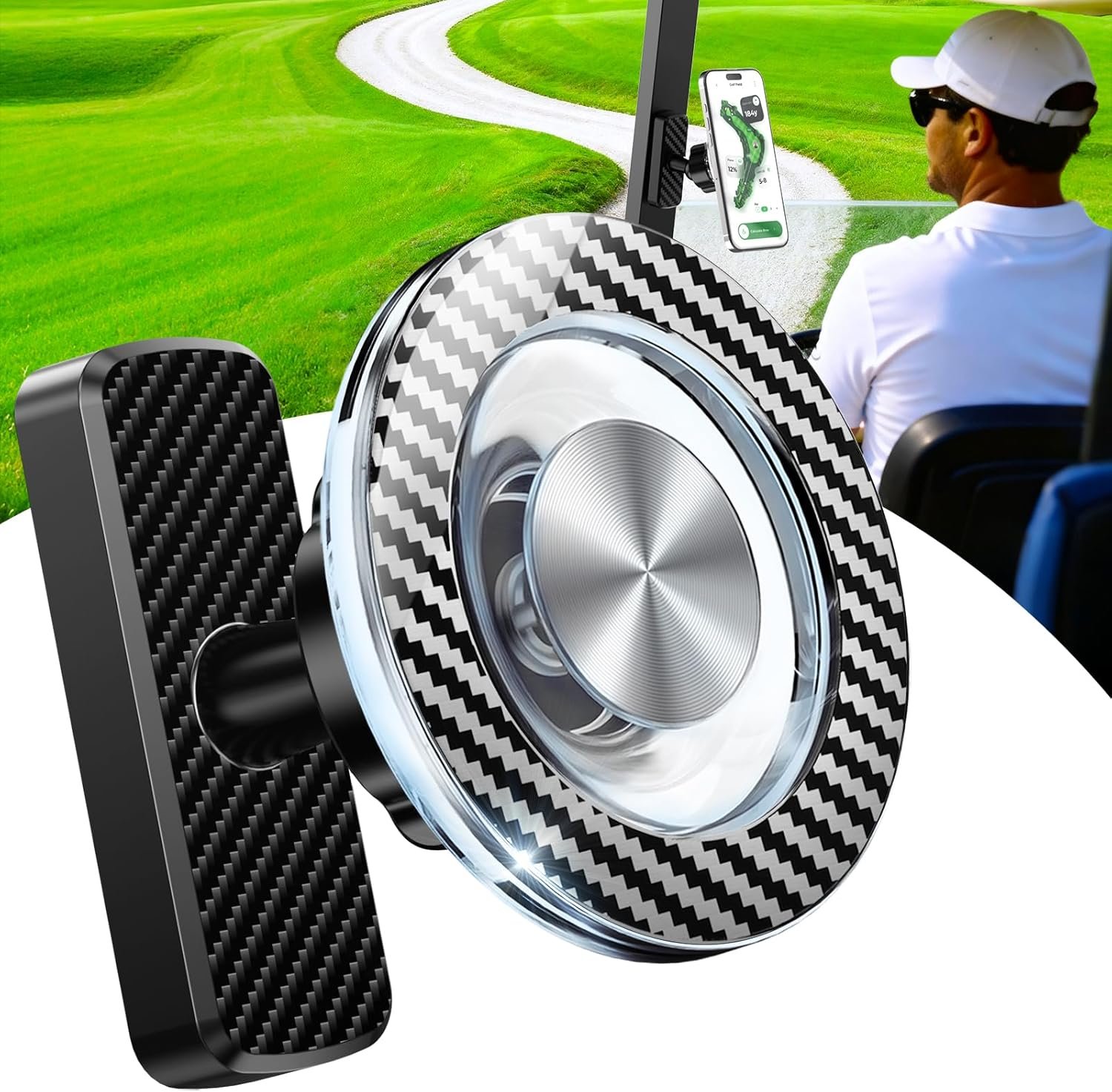 Magnetic Golf Cart Phone Holder, Fathers Day Dad Gifts for Husband from Wife, Golf Accessories for Men Golfers Daddy Grandpa Papa, Birthday Mens Dad Gifts Ideas for Fathers Day from Daughter Son Kids