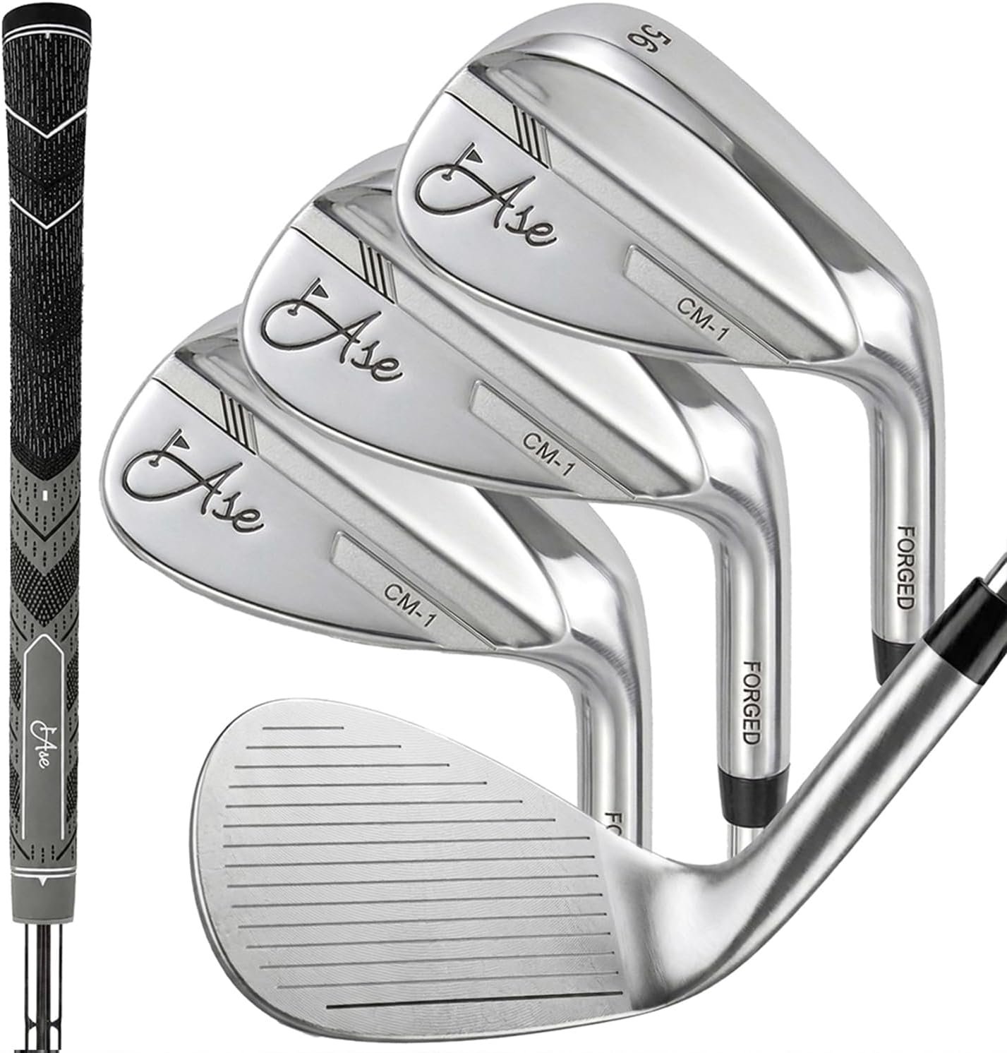 Premium CM-1 Golf Wedge Set or Single Golf Wedges – Full Face Grooves + Milled Face Wedges, Premium Grip, Increased Spin, Wedges for Men Lob, Gap, Sand Wedges 50/52/54/56/58/60 Degree Clubs
