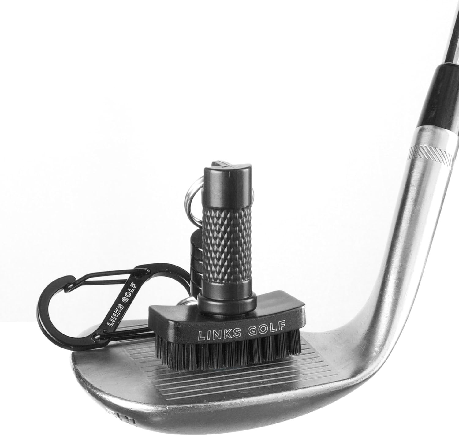 Links Golf – Mini Golf Club Brush, Portable Golf Club Cleaner with Quick-Release Magnet & S-Carabiner Clip, Heavy Duty Nylon Bristles for Golf Bag, Cart and Pants