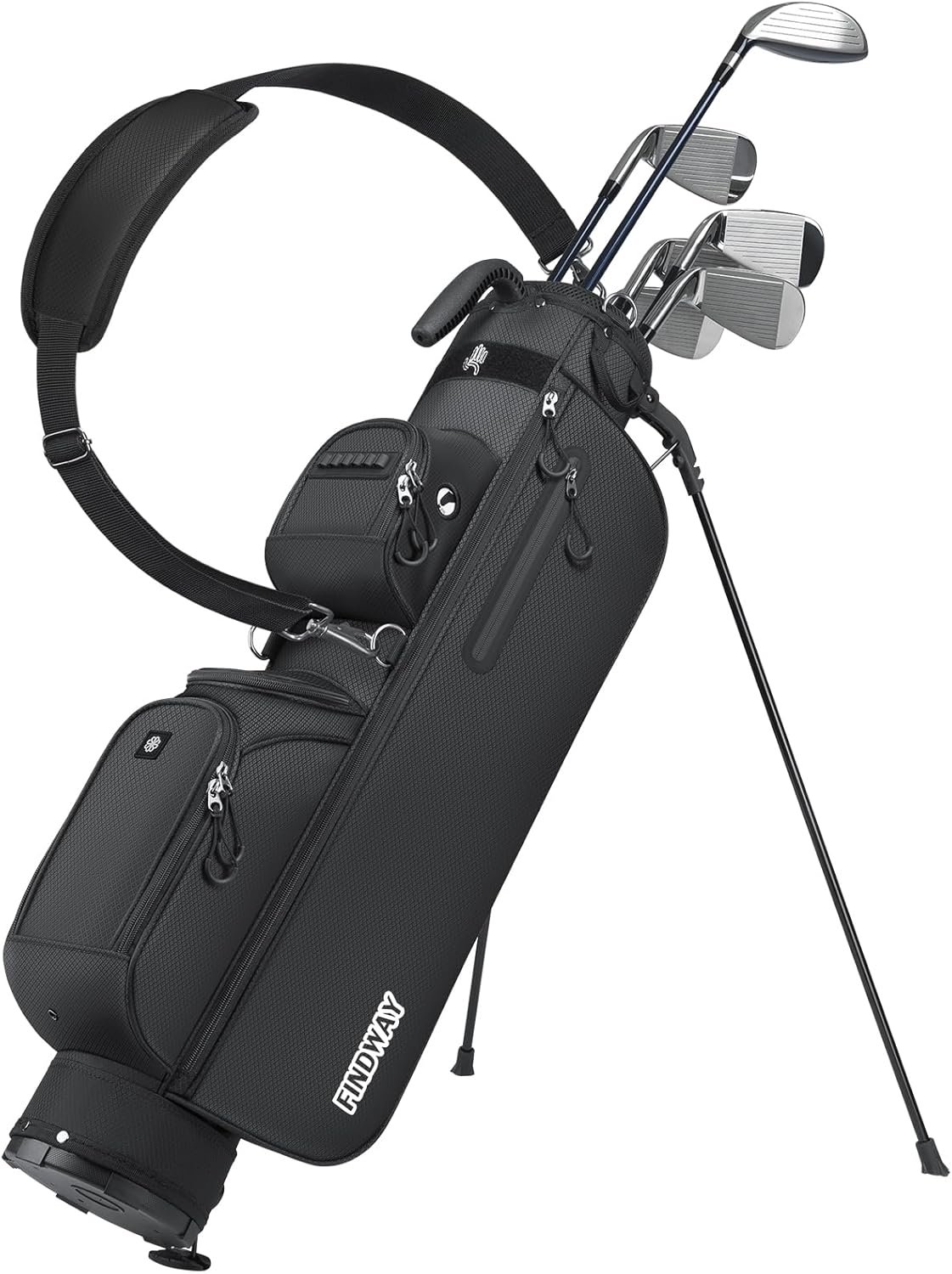Findway 3 Way Small Golf Bag Lightweight Pitch and Putt Golf Bag with Stand, Adjustable Dual Straps, Golf Stand Bag for Extra Storage in a Smaller Size, Golf Gifts for Men and Women