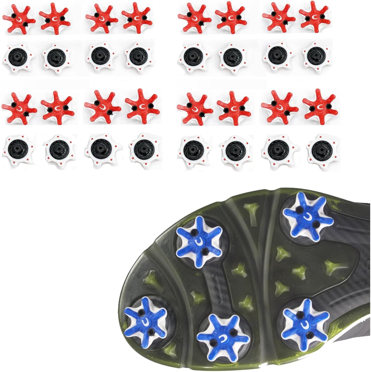 20Pcs Golf Spikes Replacements Shoe Studs for Shoes Soft Spike Studs Replacement Cleats Spikes Pins