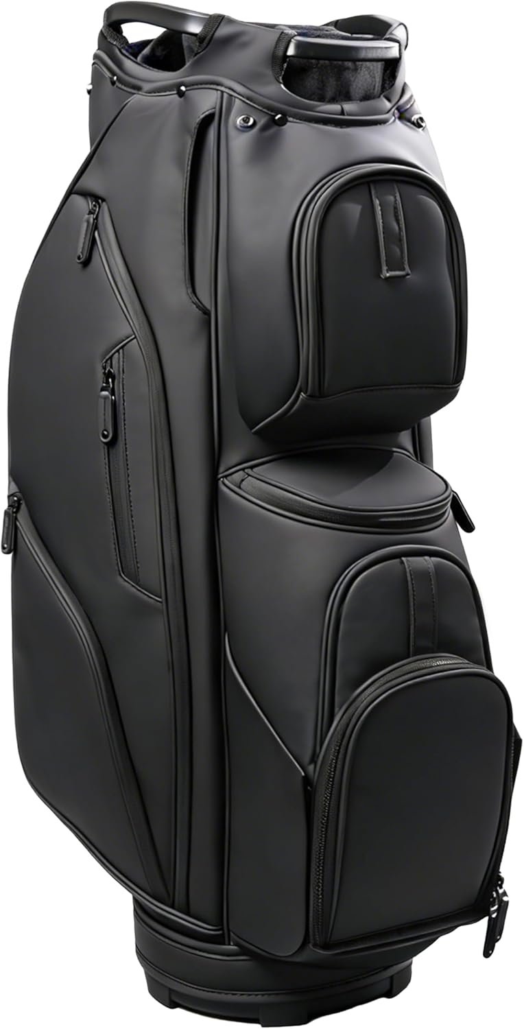 14-Way Full Length Dividers Golf Cart Bag – Waterproof Synthetic Leather Golf Bag with 15 Pockets, Durable Golf Club Bag for Men & Women, Available in Black, Blue, Gray