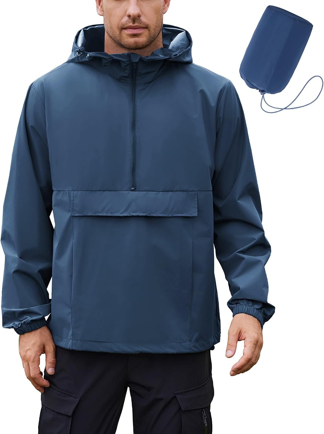 COOFANDY Men’s Rain Jacket Waterproof Lightweight Packable Raincoat Pullover Windbreaker With Hood For Hiking Running
