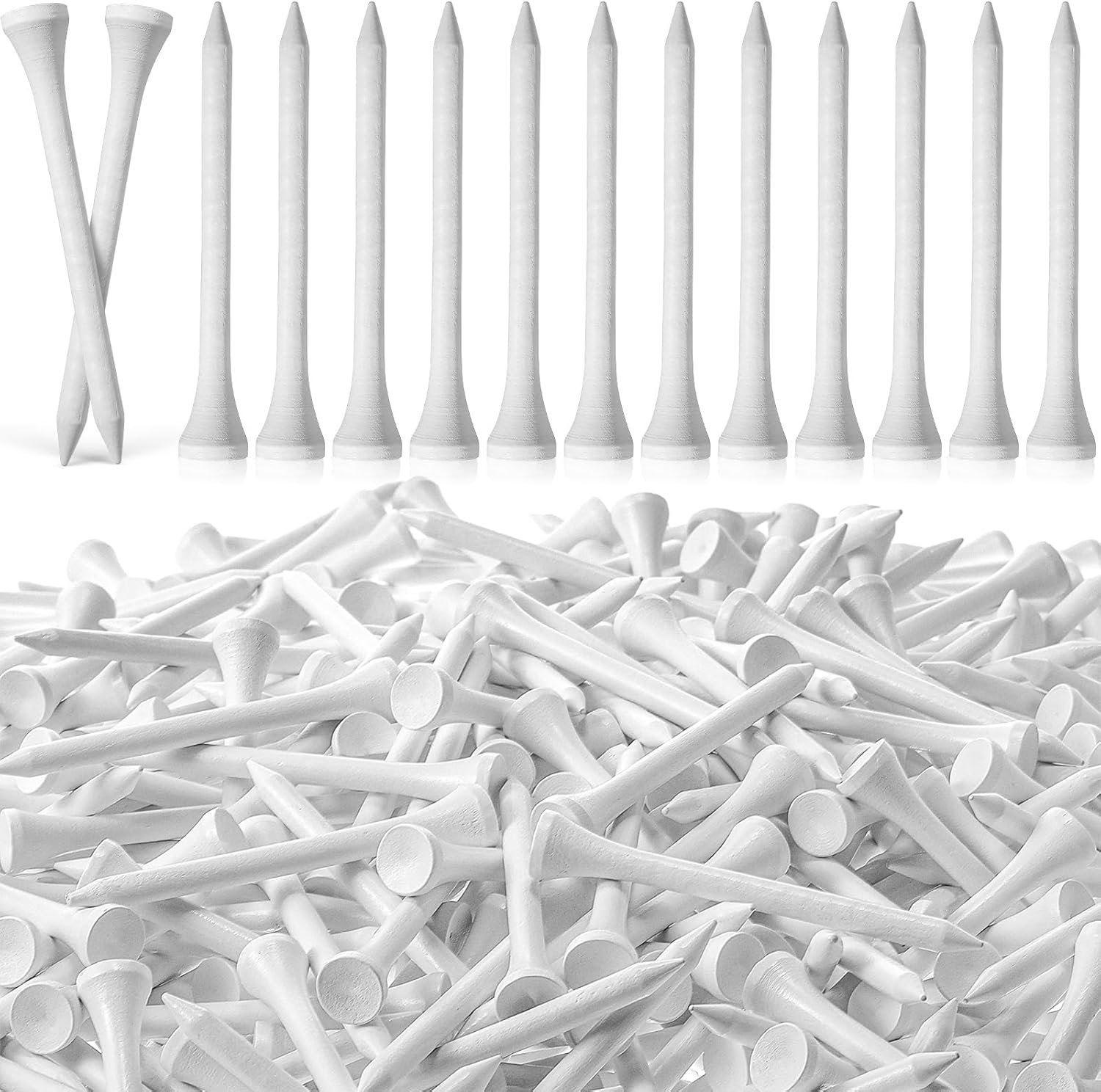 Mudder Golf Tees Bulk Wooden Bamboo Golf Tees Multicolor Wood for Men Balls Accessories