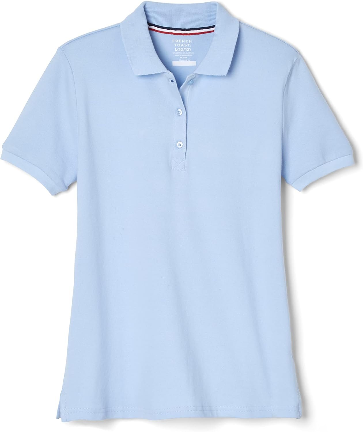 French Toast Women’s Juniors’ Short Sleeve Stretch Pique Polo Shirt